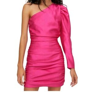 Wilfred Elegant One-Shoulder hot Pink rhapsody mini Dress
